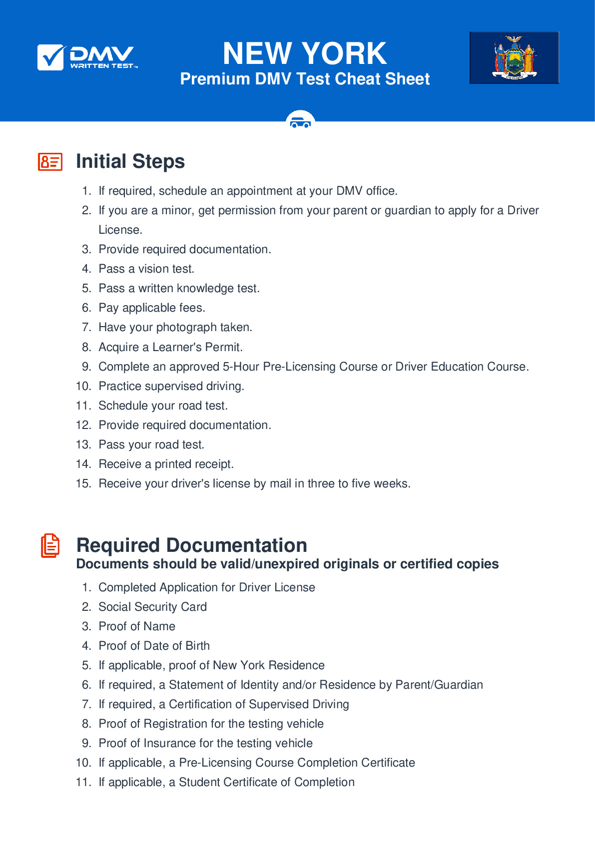 FREE New York Permit Test - Real 2025 DMV Test Questions