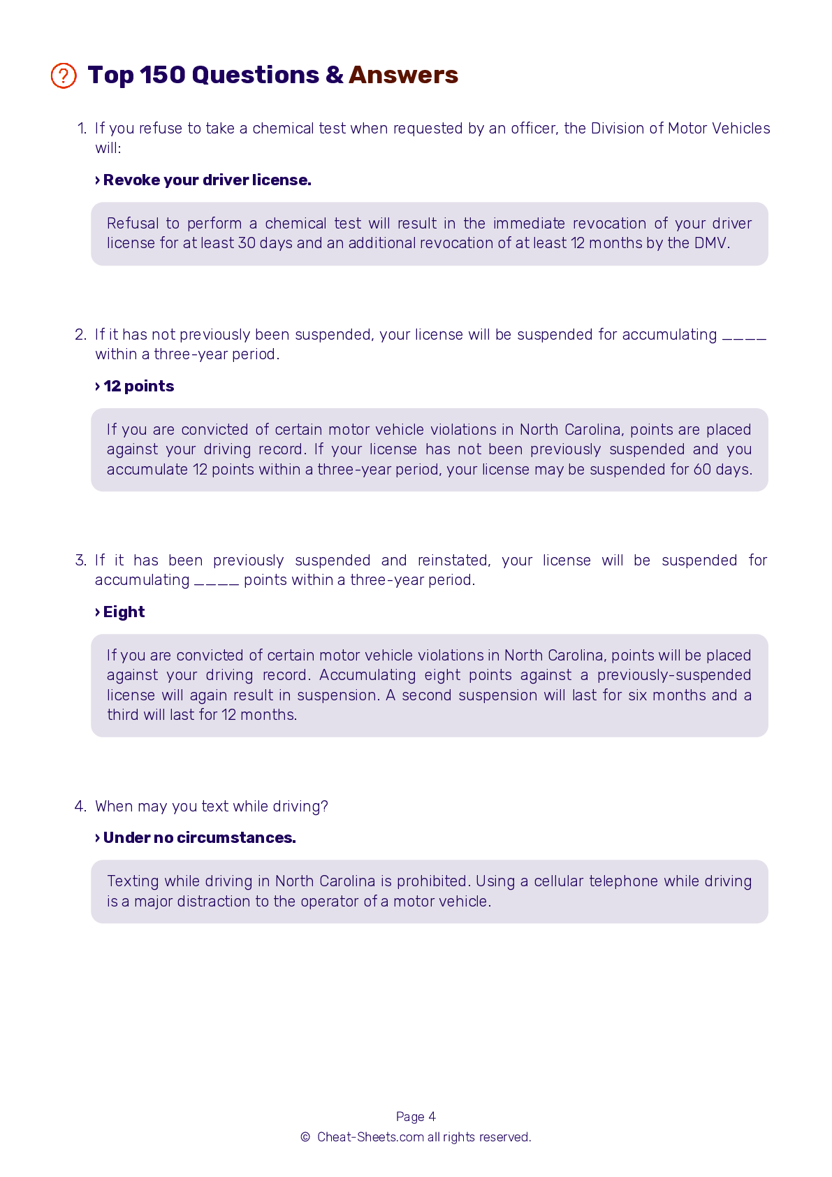 NC DMV Permit Practice Test 1-25 by BrowseBest - Issuu