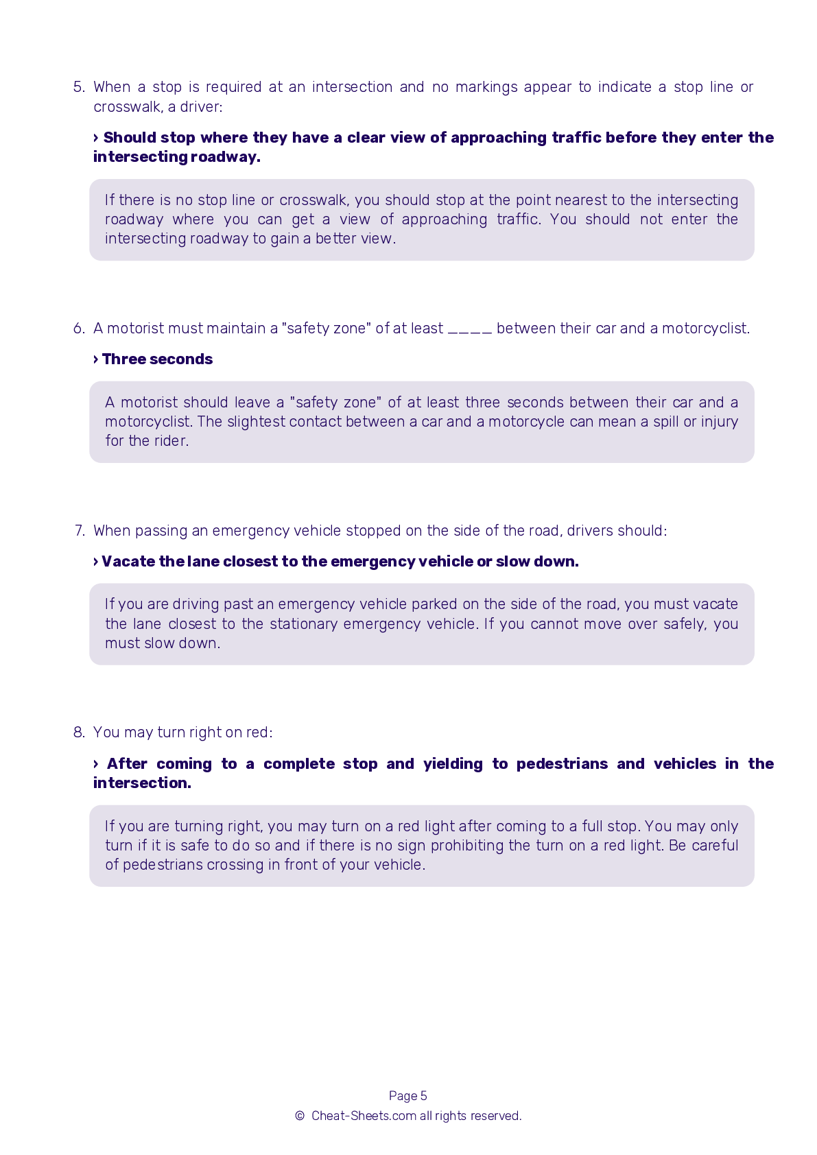 2018 Dmv Written Test Cheat Sheet Polescience